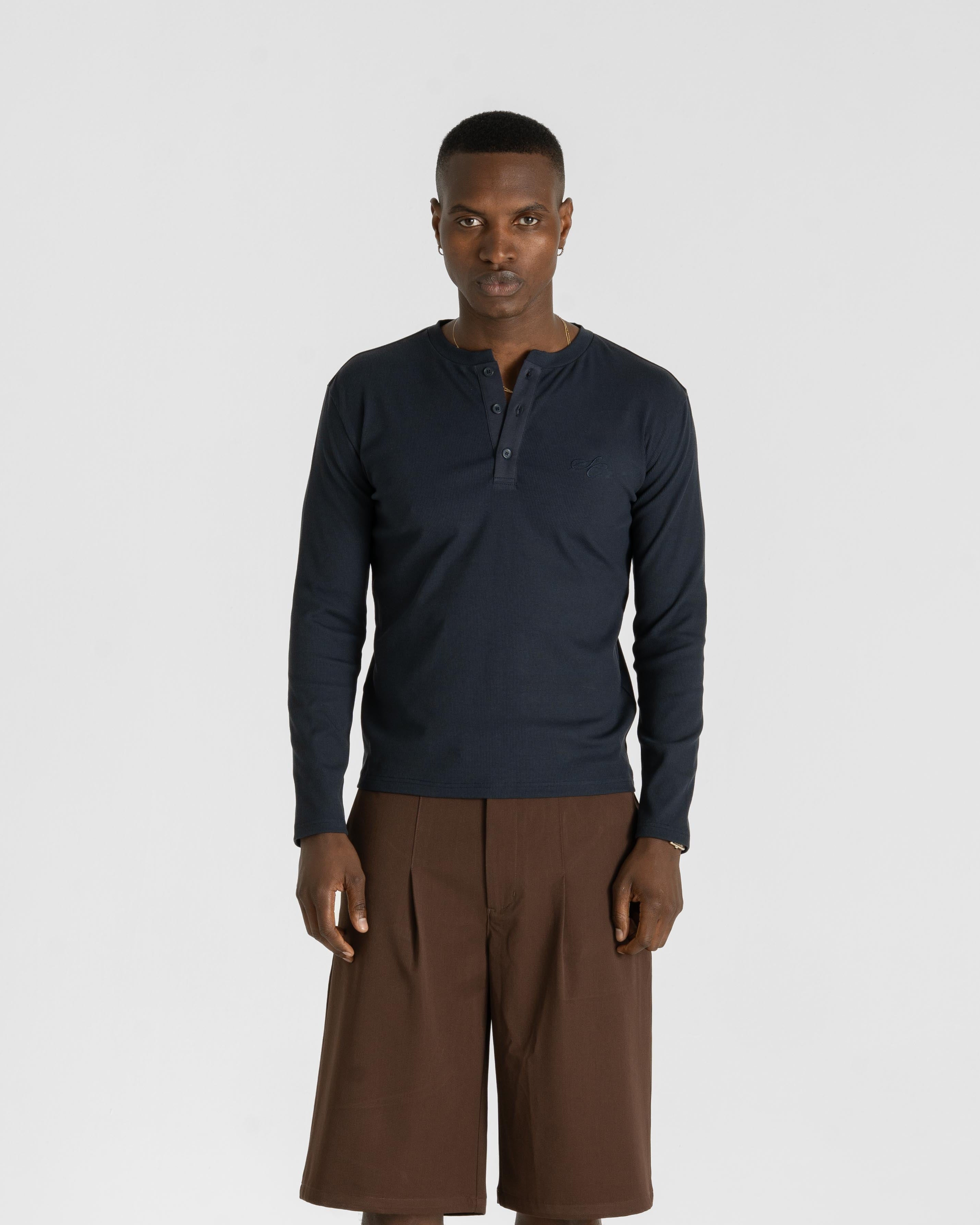 Henley Long Sleeve Navy